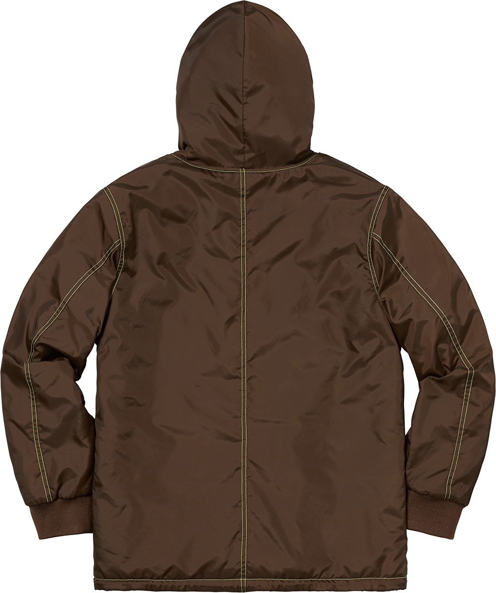 Sherpa Lined Nylon Zip Up Jacket view 14